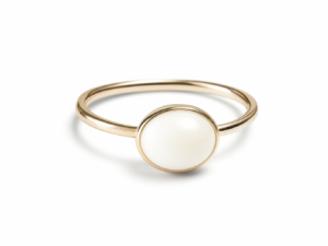 The Milky Oval Horizontal Ring - Gold Filled